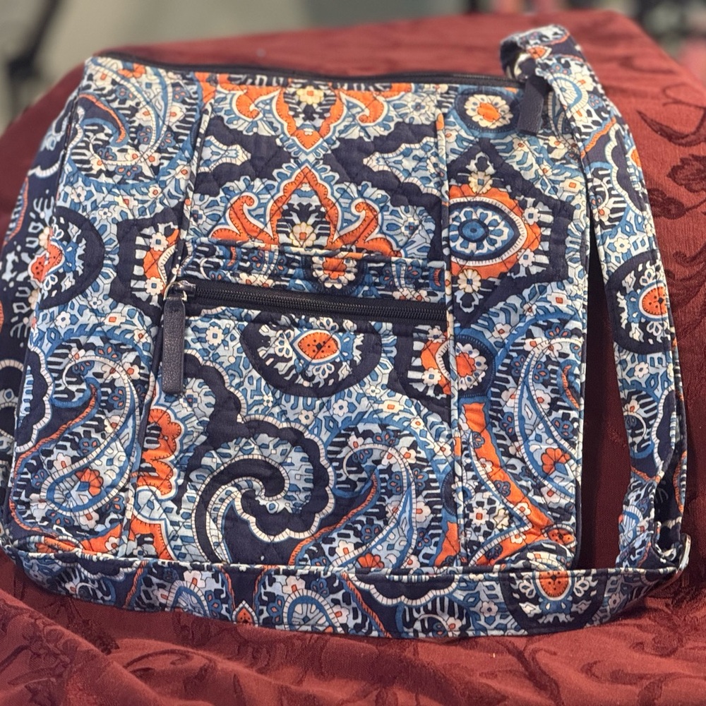 Beautiful! Nice! Vera Bradley Blue and Orange Paisley Crossbody Bag